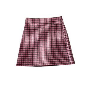 J. Crew pink plaid skirt